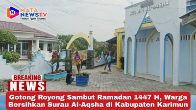 Gotong Royong Sambut Ramadan 1447 H, Warga Bersihkan Surau Al-Aqsha di Kabupaten Karimun