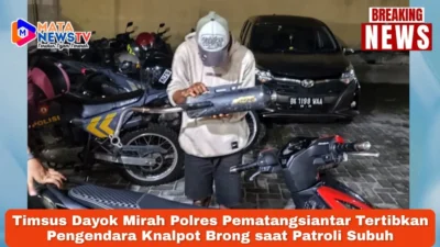 Timsus Dayok Mirah Polres Pematangsiantar Tertibkan Pengendara Knalpot Brong saat Patroli Subuh