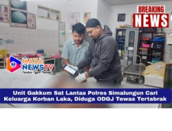 Unit Gakkum Sat Lantas Polres Simalungun Cari Keluarga Korban Laka, Diduga ODGJ Tewas Tertabrak