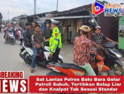Sat Lantas Polres Batu Bara Gelar Patroli Subuh, Tertibkan Balap Liar dan Knalpot Tak Sesuai Standar