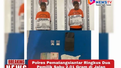 Polres Pematangsiantar Ringkus Dua Pemilik Sabu 2,01 Gram di Jalan Singosari
