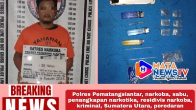 Residivis Narkotika Ditangkap, Polisi Sita 6 Paket Sabu di Pematangsiantar