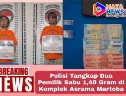 Polisi Tangkap Dua Pemilik Sabu 1,49 Gram di Komplek Asrama Martoba