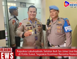 Kapolres Labuhanbatu Selatan Ikuti Tes Urine Usai Rapim di Polda Sumut, Tegaskan Komitmen Berantas Narkoba