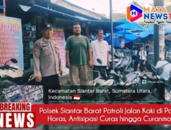Polsek Siantar Barat Patroli Jalan Kaki di Pasar Horas, Antisipasi Curas hingga Curanmor