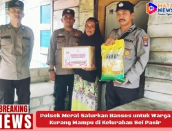 Polsek Meral Salurkan Bansos untuk Warga Kurang Mampu di Kelurahan Sei Pasir