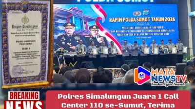 Polres Simalungun Juara 1 Call Center 110 se-Sumut, Terima Penghargaan dari Kapolda