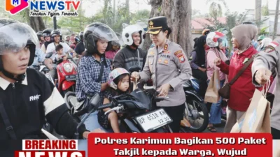 Polres Karimun Bagikan 500 Paket Takjil kepada Warga, Wujud Kepedulian di Bulan Ramadan