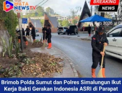 Brimob Polda Sumut dan Polres Simalungun Ikut Kerja Bakti Gerakan Indonesia ASRI di Parapat