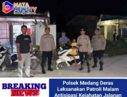 Polsek Medang Deras Laksanakan Patroli Malam Antisipasi Kejahatan Jalanan