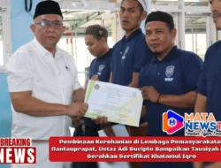 Pembinaan Kerohanian di Lembaga Pemasyarakatan Rantauprapat, Ustaz Adi Sucipto Sampaikan Tausiyah dan Serahkan Sertifikat Khatamul Iqro