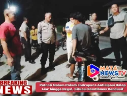 Patroli Malam Polsek Indrapura Antisipasi Balap Liar hingga Begal, Situasi Kamtibmas Kondusif