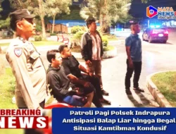 Patroli Pagi Polsek Indrapura Antisipasi Balap Liar hingga Begal, Situasi Kamtibmas Kondusif
