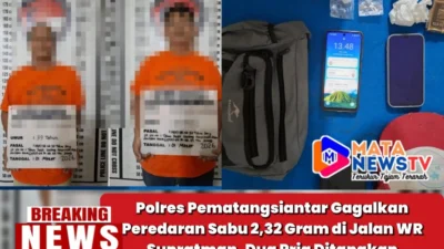 Polres Pematangsiantar Gagalkan Peredaran Sabu 2,32 Gram di Jalan WR Supratman, Dua Pria Ditangkap