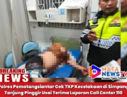 Polres Pematangsiantar Cek TKP Kecelakaan di Simpang Tanjung Pinggir Usai Terima Laporan Call Center 110