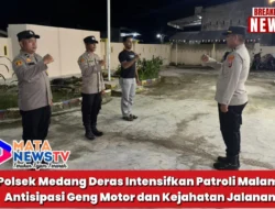 Polsek Medang Deras Intensifkan Patroli Malam, Antisipasi Geng Motor dan Kejahatan Jalanan