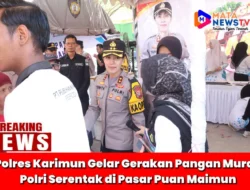 Polres Karimun Gelar Gerakan Pangan Murah Polri Serentak di Pasar Puan Maimun