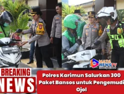 Polres Karimun Salurkan 300 Paket Bansos untuk Pengemudi Ojol