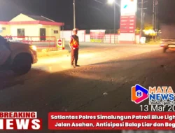 Satlantas Polres Simalungun Patroli Blue Light di Jalan Asahan, Antisipasi Balap Liar dan Begal