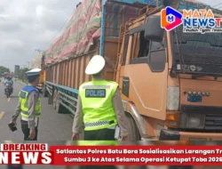 Satlantas Polres Batu Bara Sosialisasikan Larangan Truk Sumbu 3 ke Atas Selama Operasi Ketupat Toba 2026