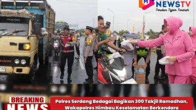 Polres Serdang Bedagai Bagikan 300 Takjil Ramadhan, Wakapolres Himbau Keselamatan Berkendara