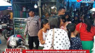 Polsek Siantar Barat Intensifkan Patroli Jalan Kaki di Pasar Horas, Antisipasi 3C dan Premanisme