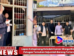Lapas Kotapinang Geledah Kamar Warga Binaan, Petugas Temukan Sejumlah Barang Terlarang