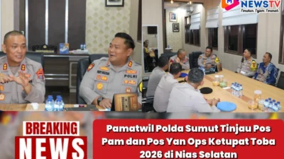 Pamatwil Polda Sumut Tinjau Pos Pam dan Pos Yan Ops Ketupat Toba 2026 di Nias Selatan