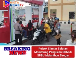 Polsek Siantar Selatan Monitoring Pengisian BBM di SPBU Melanthon Siregar