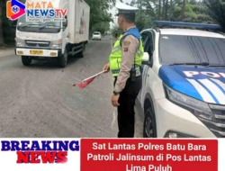 Sat Lantas Polres Batu Bara Patroli Jalinsum di Pos Lantas Lima Puluh