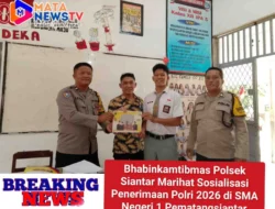 Bhabinkamtibmas Polsek Siantar Marihat Sosialisasi Penerimaan Polri 2026 di SMA Negeri 1 Pematangsiantar