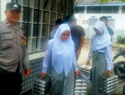 Bhabinkamtibmas Polsek Siantar Timur Monitoring Distribusi MBG di SMU Negeri 4 Pematangsiantar