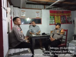 Cegah Kejahatan, Polsek Siantar Martoba Gelar Sapa Siskamling di Pos Kamling Bah Kapul