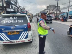 Sat Lantas Polres Batu Bara Laksanakan Gatur Sore di Jalinsum Indrapura, Arus Lalu Lintas Lancar