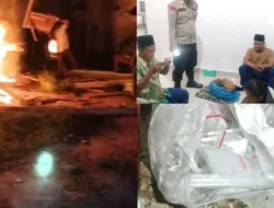 Polsek Air Putih Cek Lokasi Gubuk Diduga Tempat Penyalahgunaan Narkoba yang Dibakar Warga