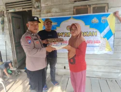 Polsek Medang Deras Salurkan Sembako Lewat Program Jumat Berkah