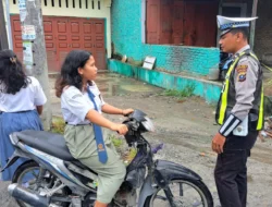 Sat Lantas Polres Batu Bara Laksanakan Pengaturan Lalu Lintas di Jalinsum Tanah Merah