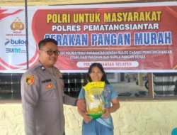 Polsek Siantar Selatan Gelar Gerakan Pangan Murah, 74 Zak Beras SPHP Ludes Diserbu Warga