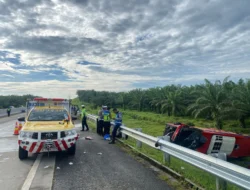 Polres Sergai Cek Olah TKP Insiden Laka Lantas di Tol KM 63 B, 4 Orang Meninggal Dunia dan 19 Luka-Luka