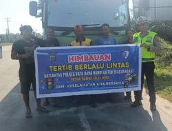 Satlantas Polres Batu Bara Gelar “Polantas Menyapa” di Exit Tol Lima Puluh, Edukasi Keselamatan Berlalu Lintas Jelang Idul Adha
