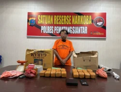 Polres Pematangsiantar Ringkus Pemilik Ganja 7,27 Kg di Jalan Sangnaualuh