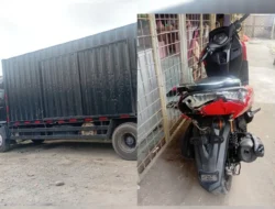 Gagal Mendahului, Motor Berpenumpang Tiga Tabrakan dengan Tronton di Sergai, Tiga Pelajar Terluka