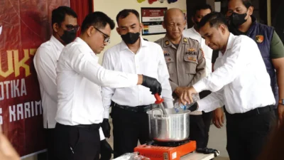 Satresnarkoba Polres Karimun Musnahkan 747,26 Gram Sabu, Ribuan Jiwa Berpotensi Terselamatkan