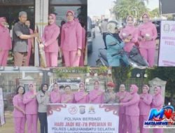 Semangat Berbagi di HKGB ke-74 dan HUT Polwan ke-78, Polres Labusel Gelar Baksos dan Anjangsana