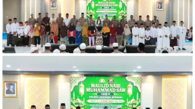 Polres Sergai Peringati Maulid Nabi 1448 H, Santuni 20 Anak Yatim dan 10 Kaum Dhuafa