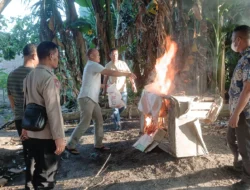 Polres Sergai Gerebek dan Musnahkan Lapak Narkoba di Desa Bingkat