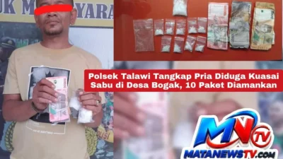 Polsek Talawi Tangkap Pria Diduga Kuasai Sabu di Desa Bogak, 10 Paket Diamankan