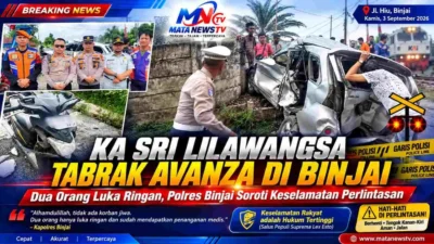 Kecelakaan KA Sri Lilawangsa di Binjai, Dua Orang Luka Ringan, Polres Soroti Perlintasan Tanpa Palang