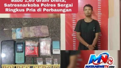 Sabu 1,65 Gram Disita, Satresnarkoba Polres Sergai Ringkus Pria di Perbaungan