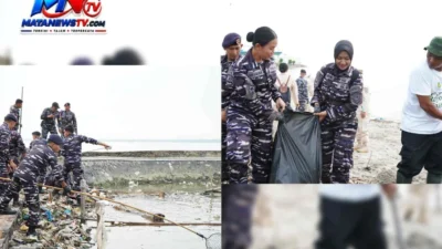 Kodaeral I Bersihkan Pantai Olo, Prajurit dan Warga Bergerak Jaga Pesisir